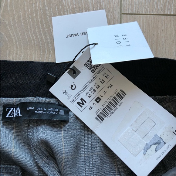 NWT Zara Plaid Jogger Waist Pants - Picture 5 of 10